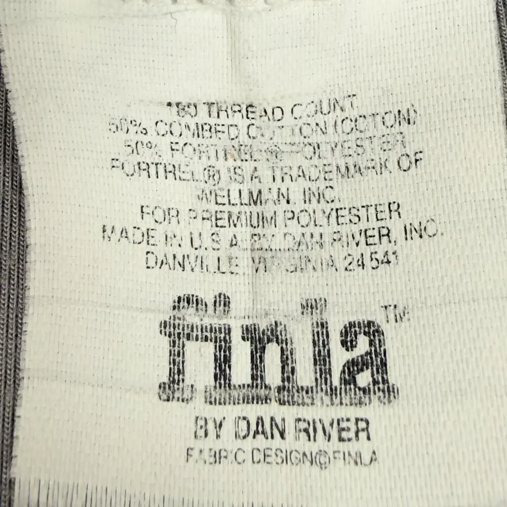 FINLA DAN RIVERS Vintage 70s 80s Geometric Queen Fitted Sheet & Pillowcase
